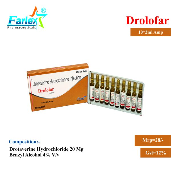 Drotaverine Hydrochloride 20 mg Benzyl Alcohol 4% V/V